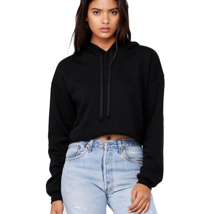 Women's Crop Fleece Hoodie Sweatshirt Thumbnail