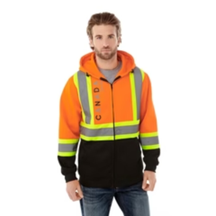 Hi-Vis Full Zip Hooded Sweatshirt Thumbnail