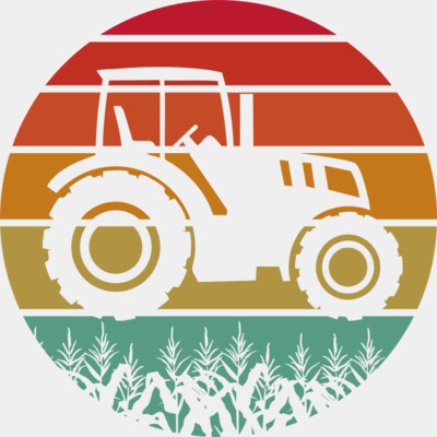 Retro Modern Tractor Cornfield Thumbnail