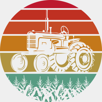 Retro Oldschool Tractor Cornfield Thumbnail