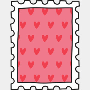 Valentine's Stamp ONE COLOUR HEARTS Thumbnail