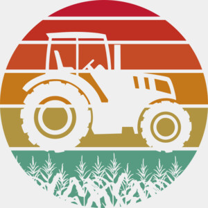 Retro Modern Tractor Cornfield Thumbnail