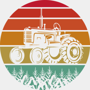 Retro Oldschool Tractor Cornfield Thumbnail